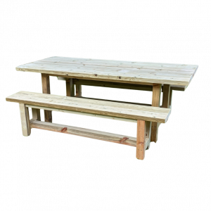 Outdoor table and benches