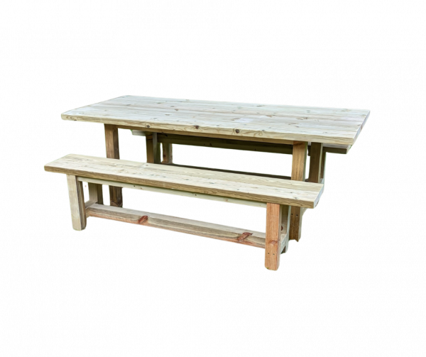 Outdoor table and benches