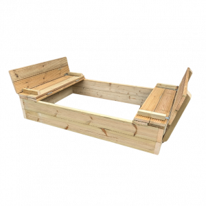 Sand pit with built in cover/benches