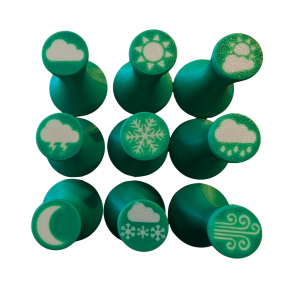 Weather Playdough stamps